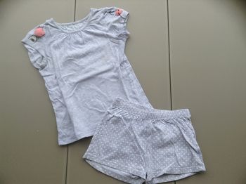 pyjashort gris tex fille 3-4 ans
