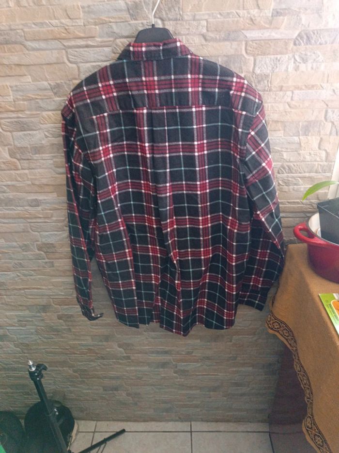 Chemise à carreaux bordeaux Tissaia XXL - photo numéro 4