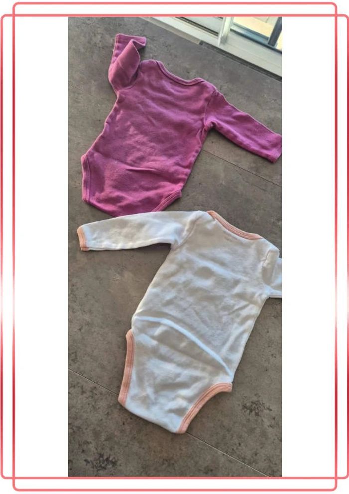 Lot de 2 bodies manches longues fille - photo numéro 2