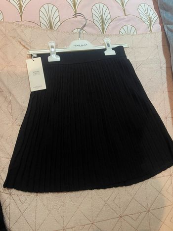 Jupe patineuse évasée- Maille côtelée noire Taille M/L
