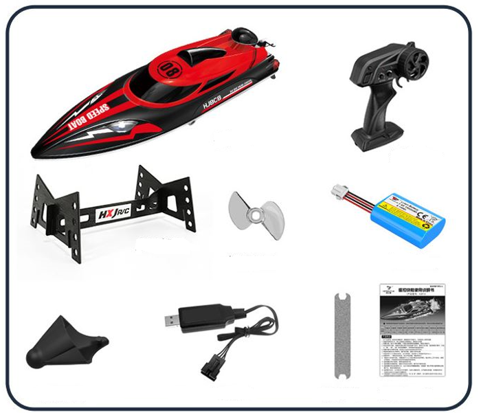 Bateau télécommandé speedboat étanche pour piscines et lacs vitesse 25 km/h - photo numéro 6