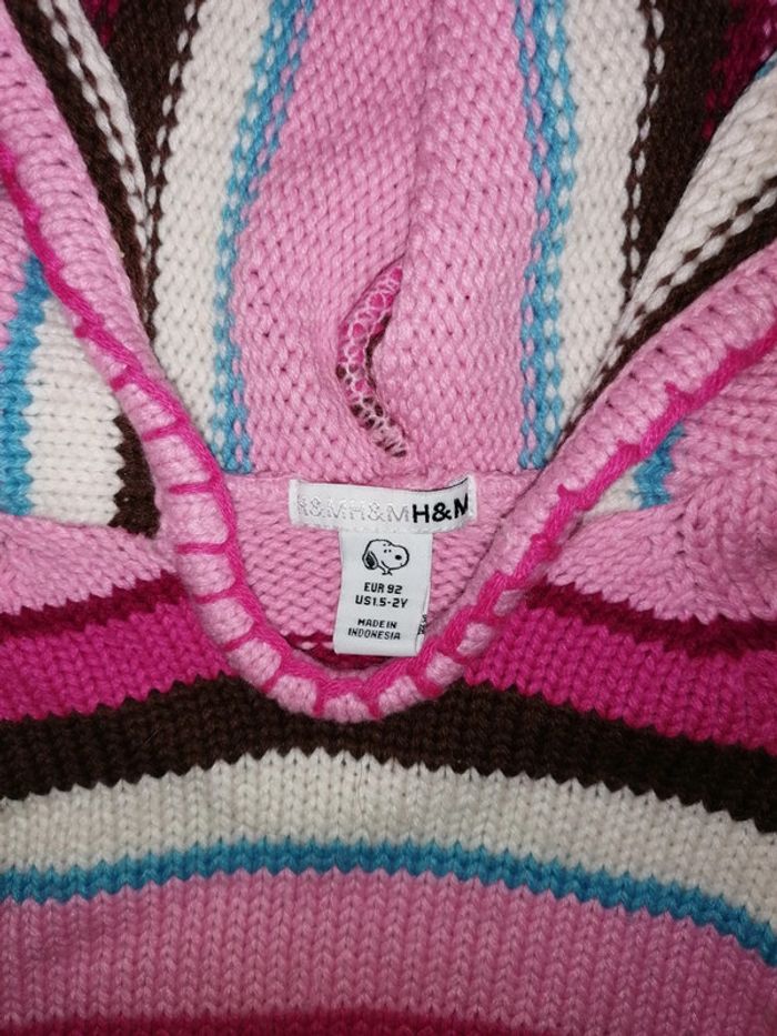 Pull à capuche snoopy en laine 2ans-92cm - photo numéro 4