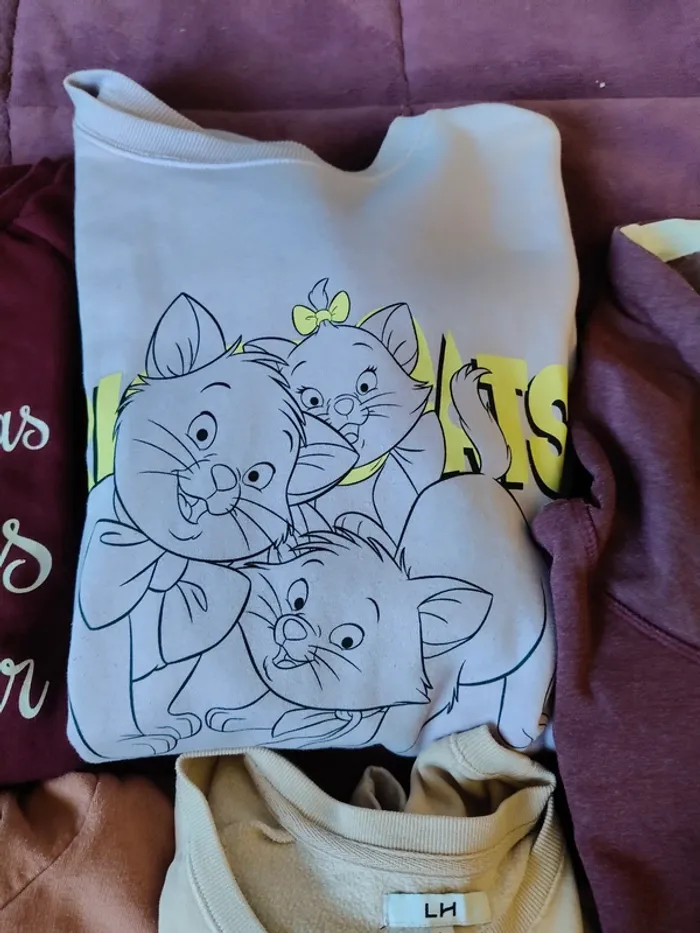 lot de deux sweats à capuche et trois sweats taille L(la halle, Disney, bon prix, Jennifer, h&m) - photo numéro 4