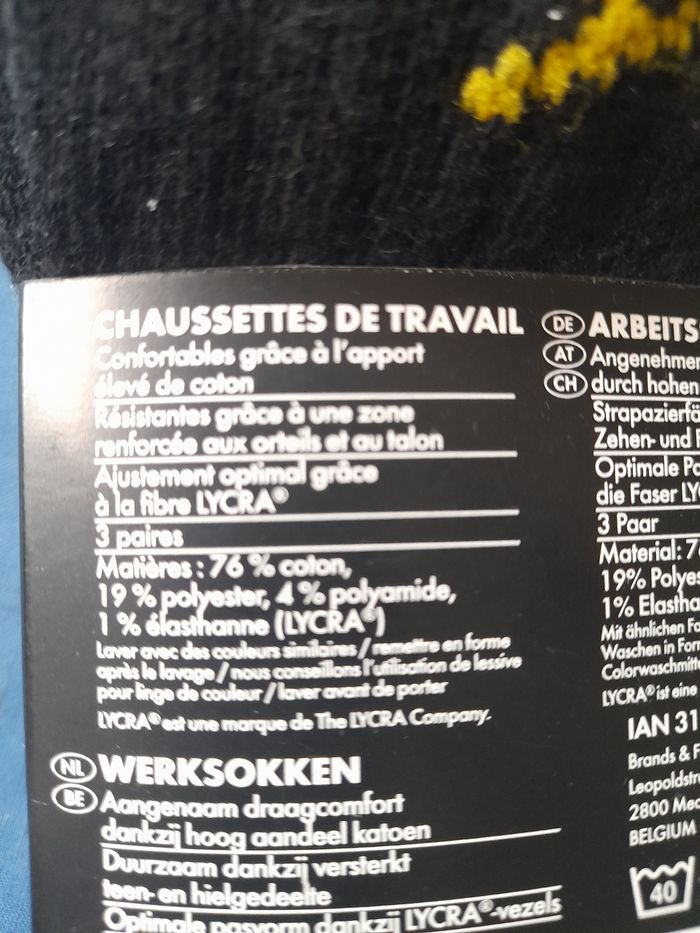 Lot de 3 paires de chaussettes, marque Dunlop, taille 43-46 - photo numéro 3