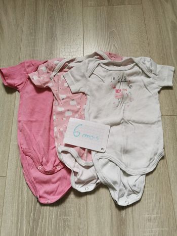 Lot de 3 bodies manches courtes- 6 moi