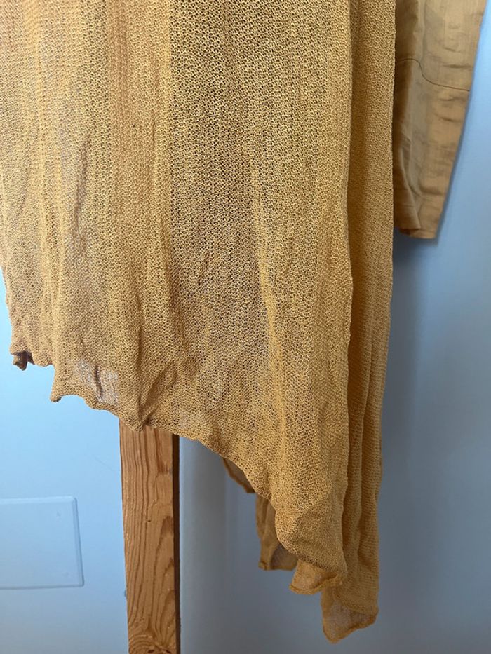 Ensemble 3 pièces Sarah Pacini - Beige/Sable - Robe transparente + débardeur + pantalon - photo numéro 3