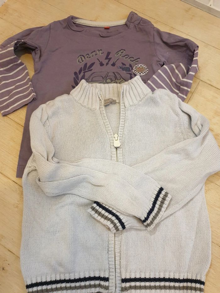 T-shirt manches longues et gilet