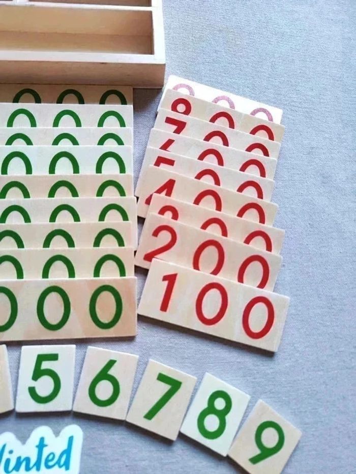 Cartes en Bois des Nombres de 1 à 9999 Montessori - photo numéro 5