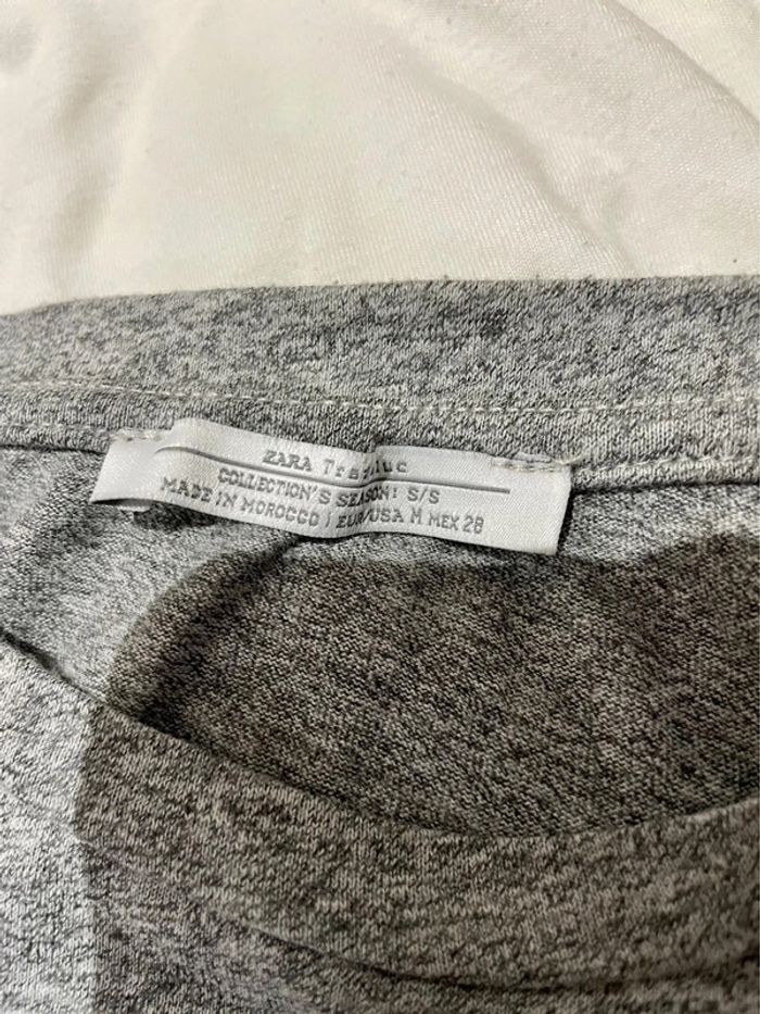 Tee shirt gris Zara - photo numéro 3