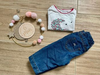Ensemble tee-shirts et jeans bébé fille - 6 mois