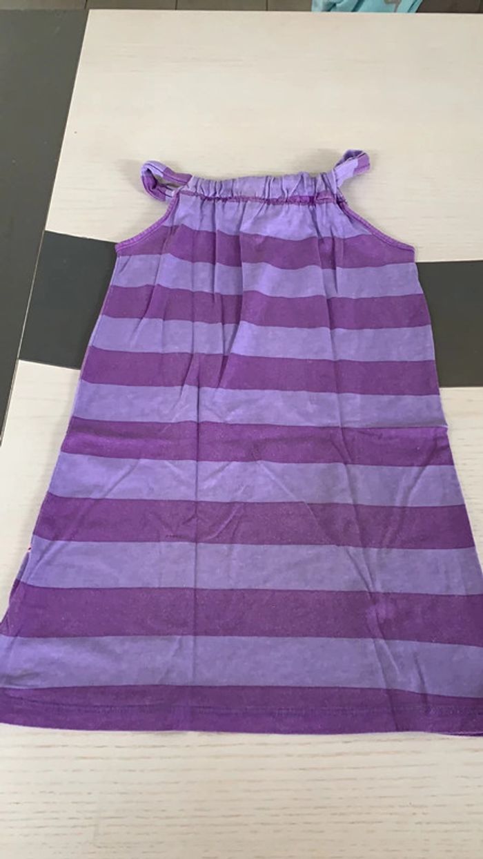 Robe bretelles rayée violette 8 ans Minnie Disney - photo numéro 7