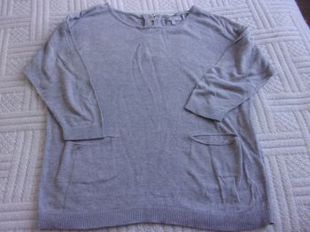 pull manches 3/4 gris taille S