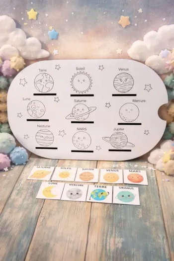 insert le système solaire pour bac trofast 30x20 cm