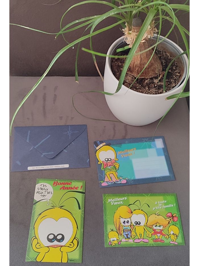 Lot 2 cartes de voeux le Piaf 8.5*13 cm