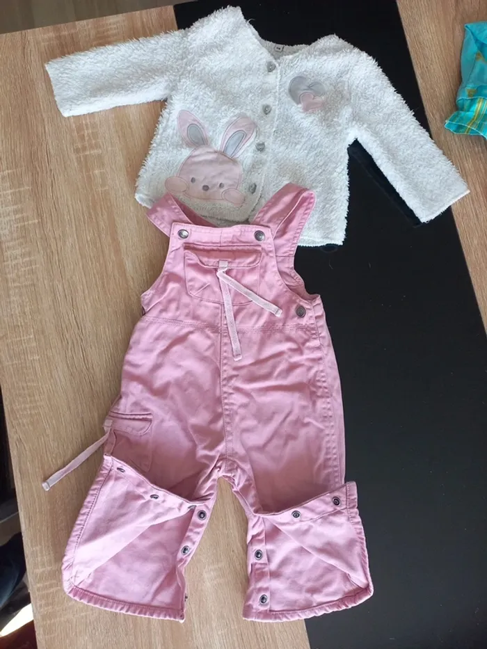 Ensemble combi et gilet bébé fille 6 mois - photo numéro 4