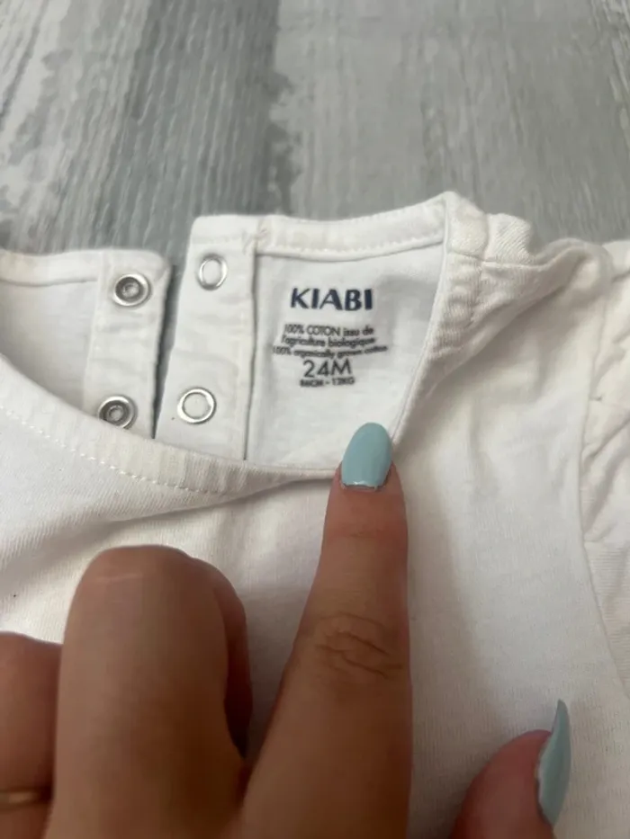 Tee shirt blanc 24 mois Kiabi bébé fille - photo numéro 2