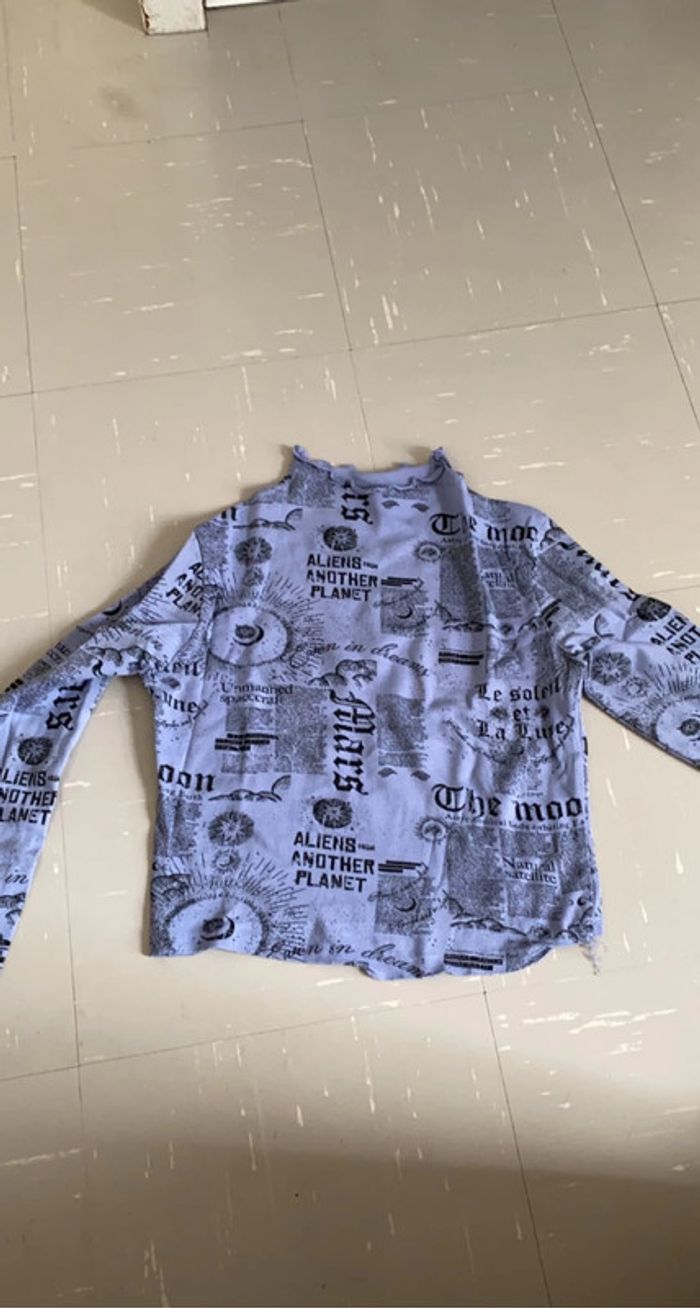Haut Bershka manche longue violet