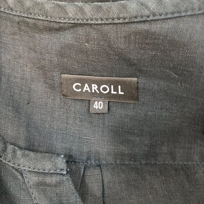 Robe droite bleu marine en 100 % lin, col V zippé – Caroll T.40 A1122 - photo numéro 9
