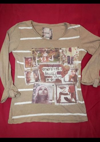 T-shirt  léger manches longues marron cach cache taille s