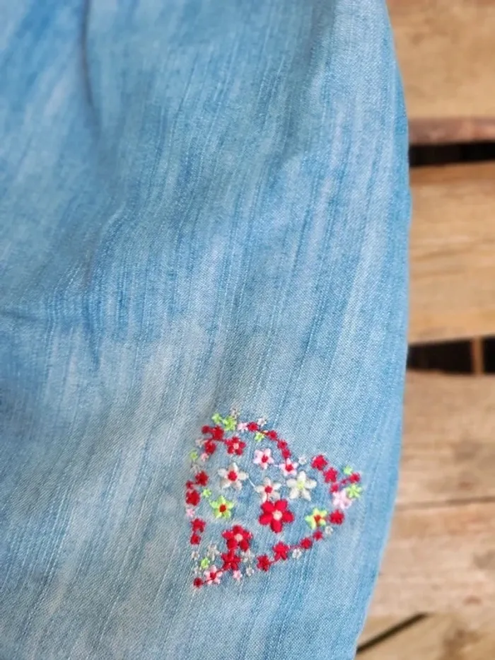 Robe boule en jean fille 9 mois - photo numéro 3