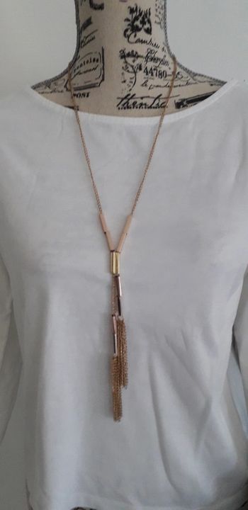 Collier sautoir doré réglable camaieu