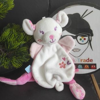 Doudou Knuffel Comforter Souris Plat Rose Fleur Sucre D'orge #geektradedoudou