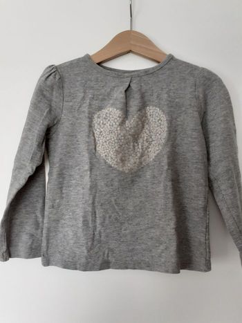 T-shirt fille gris 4 ans Vertbaudet