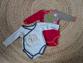 Lot de 2 bodies bébé 6 mois – manches longues