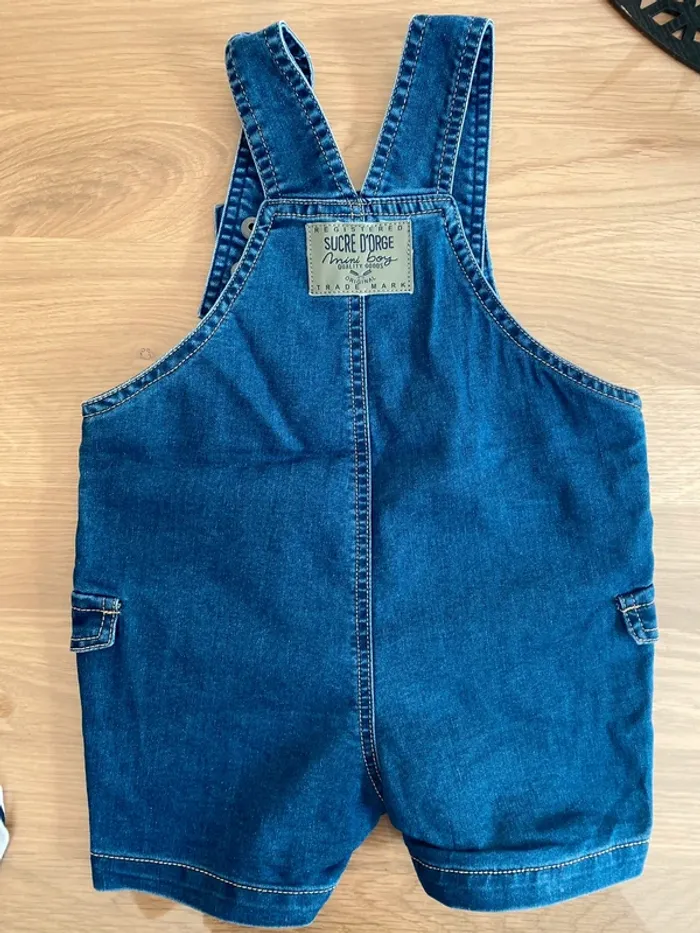 Ensemble salopette short + t-shirt 6 mois Sucre d’orge - photo numéro 3