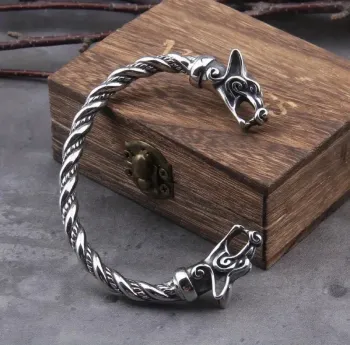 Bracelet ajustable style viking celtique acier inoxydable