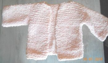 Gilet fille rose pastel maille tricot 12-18 mois neuf