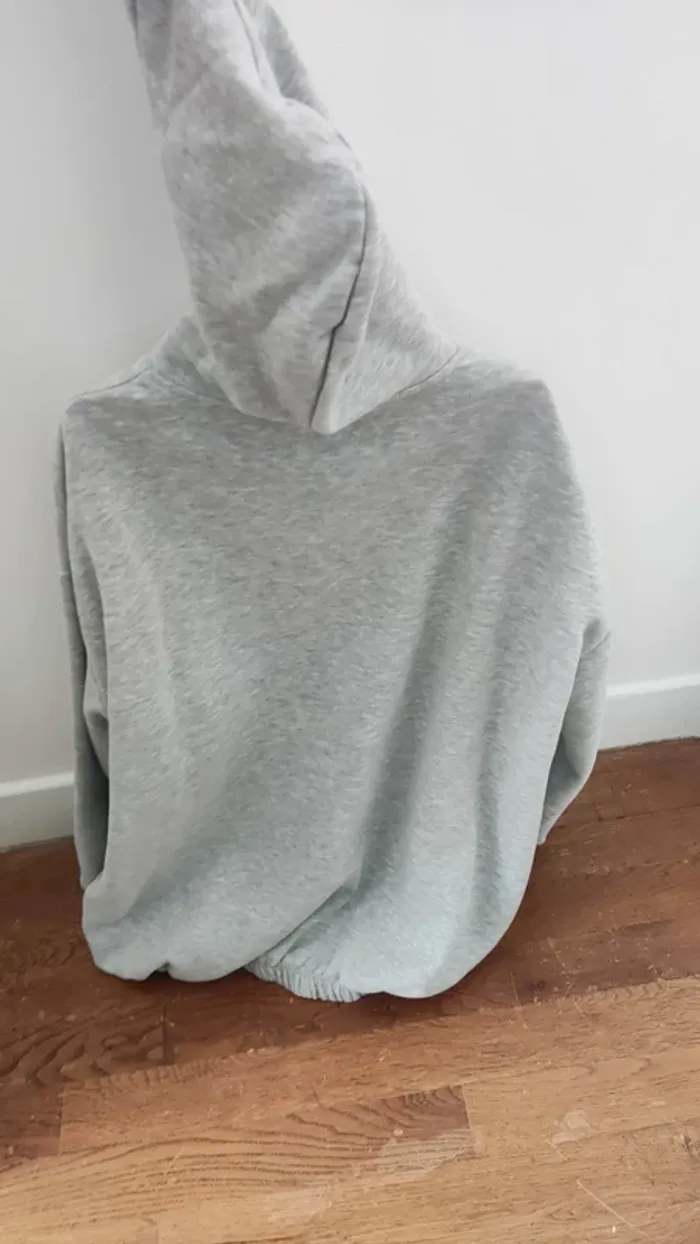 Sweat à capuche gris taille S - photo numéro 3