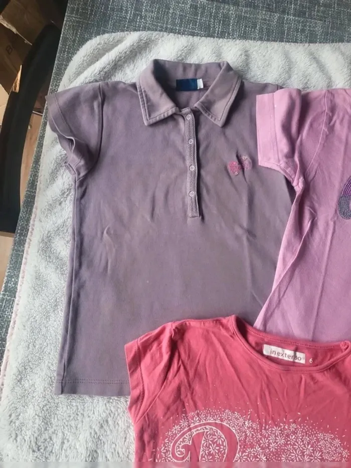 3 tee-shirts manches courtes 6/7 ans - photo numéro 2