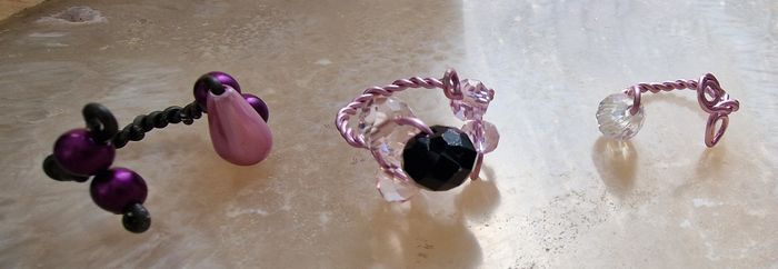 Lot De 3 Bagues Réglables En Métal Rose Gris Perles Cristal - photo numéro 10