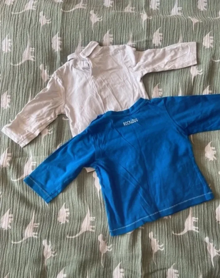 Lot 2 T-shirt manches longues // sous pull // polo - photo numéro 2