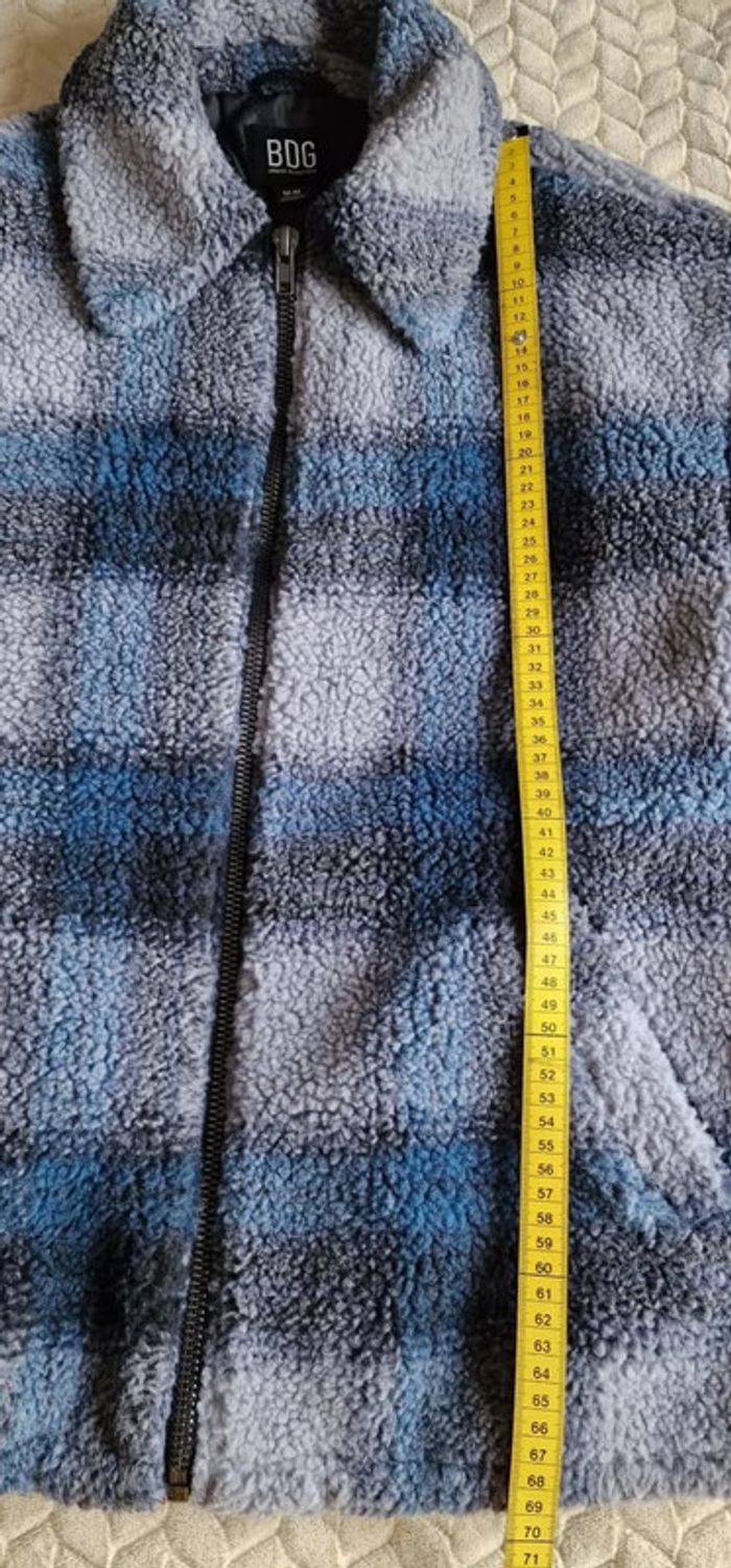 Veste sherpa polaire matelassée BDG Urban Outfitters coupe loose femme bleue taille M - photo numéro 5
