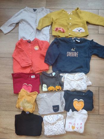 Sweat gilet et hauts manches longues 9 mois