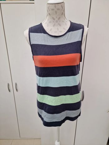 Debardeur Noir Rayures Multicolore