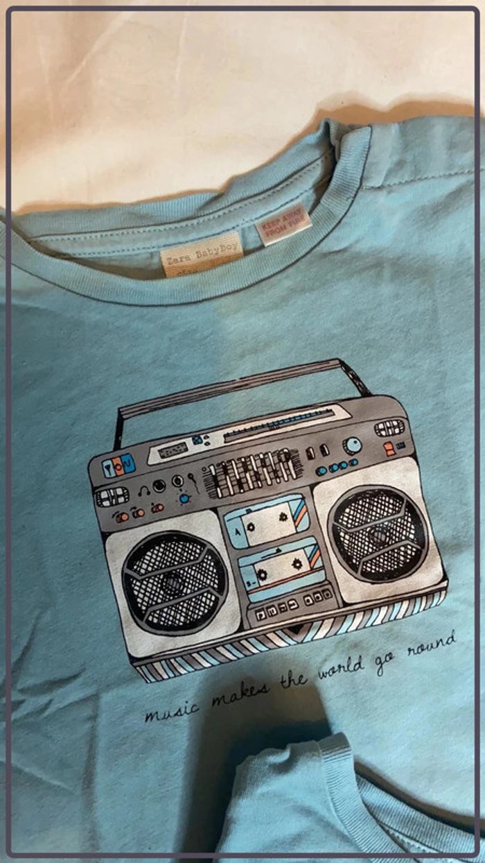 Lot 2 Tee Shirts Zara 9/12 mois + 12/18 mois