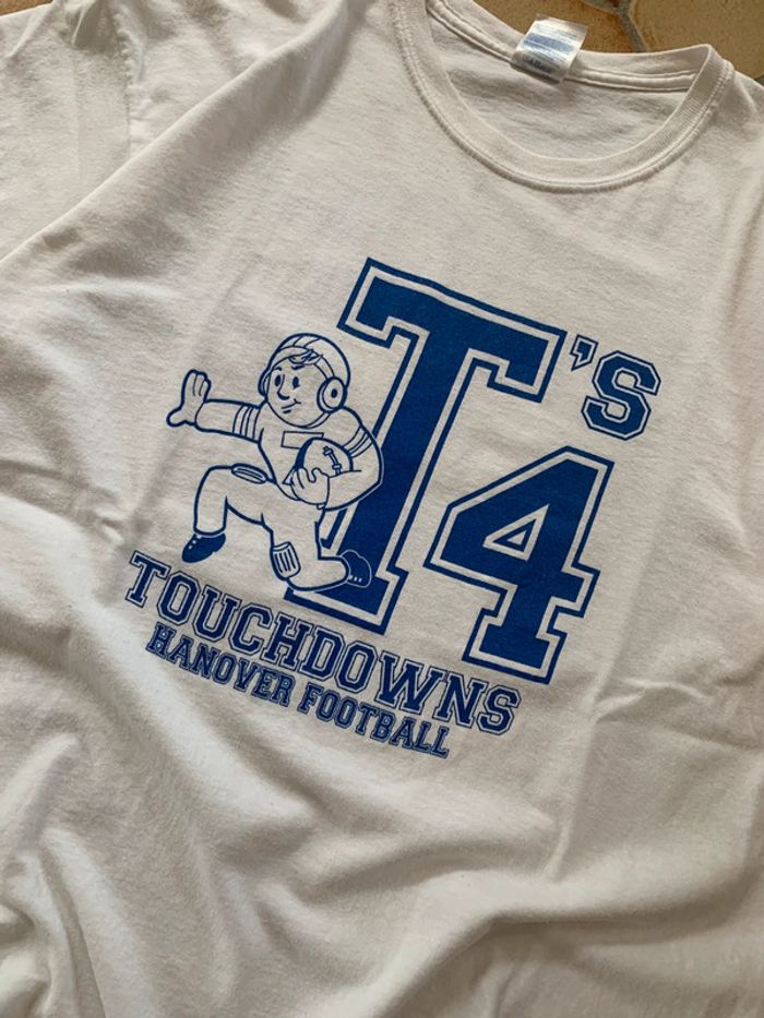 Tee shirt imprimé / printed Gildan Touchdown hanover Football usa sponsoring vintage 00’s - photo numéro 2