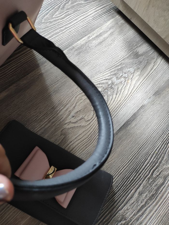 Ensemble sac à main et portefeuille neufs rose et gris foncé - photo numéro 7