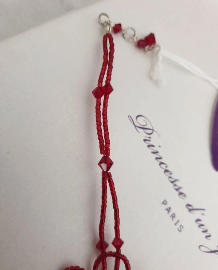 Bracelet perles Swarovski bordeaux pour mariage ou soirée (modèle camélia) neuf sans étiquette - photo numéro 3