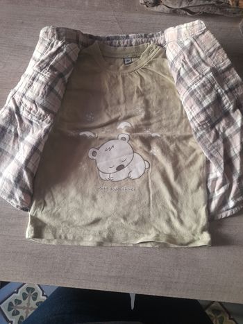 Chemise avec t-shirt intégré garçon 18 mois