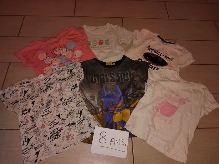 Lot de 6 t-shirts fille taille 8 ans