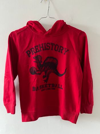 Pull à capuche rouge