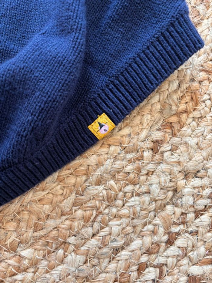 🌺Poncho en maille bleu marine sergent major Taille 6-7ans/122cm🌺 - photo numéro 2
