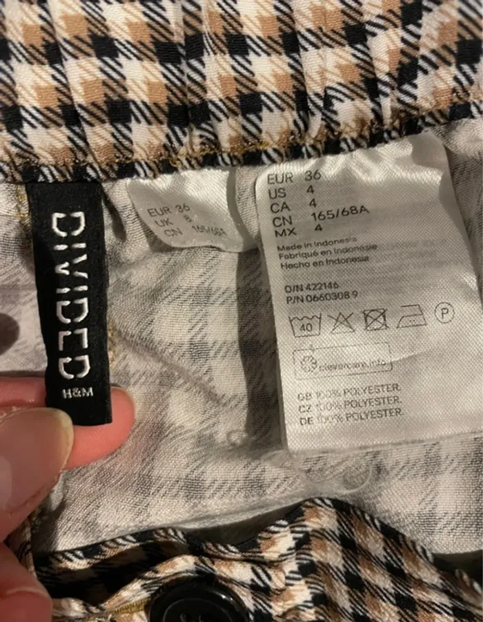 Pantalon droit à carreaux H&M Divided – taille 36 (S - photo numéro 4