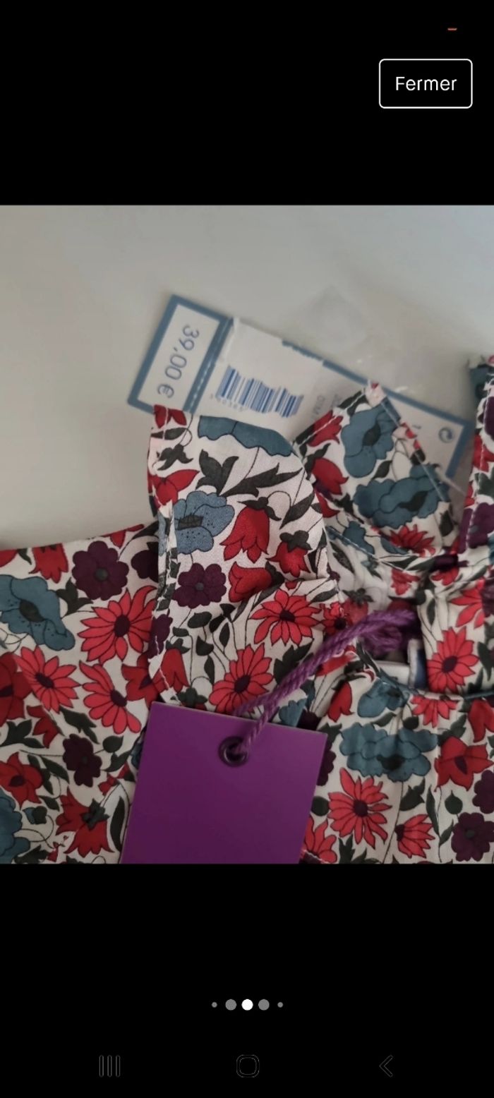 Barboteuse velours bordeau et blouse à col Jacadi 1 mois - photo numéro 9