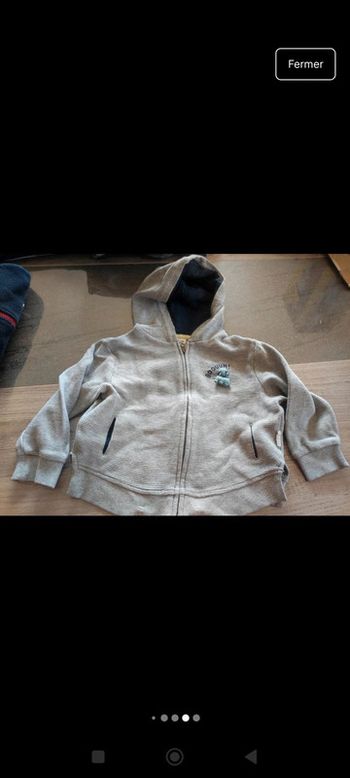 Gilet zippé garçon à capuche 24 mois