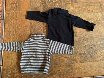 Lot de 2 t shirts à col roulé bébé 3 mois